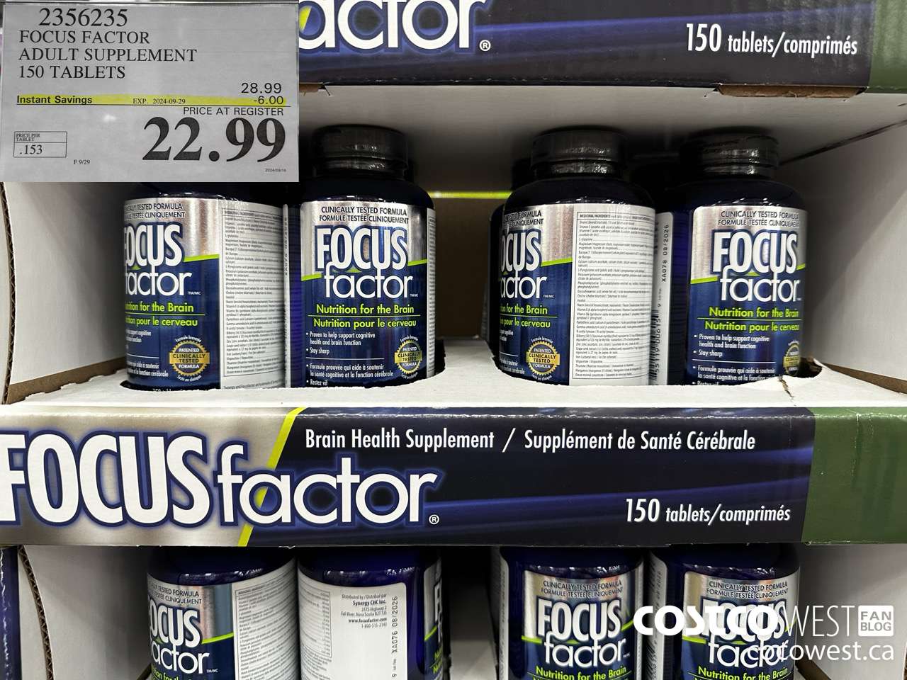 2356235 FOCUS FACTOR ADULT 150 TABLETS ($6.00 INSTANT SAVINGS EXPIRES ON 2024-09-29) $22.99