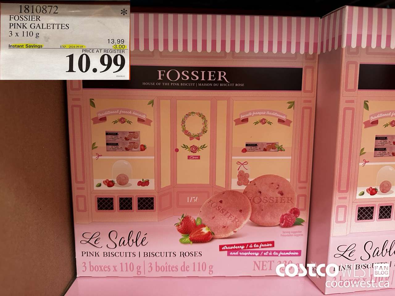 1810872 FOSSIER PINK GALETTES 3 X 110G ($3.00 INSTANT SAVINGS EXPIRES ON 2024-09-05) $10.99