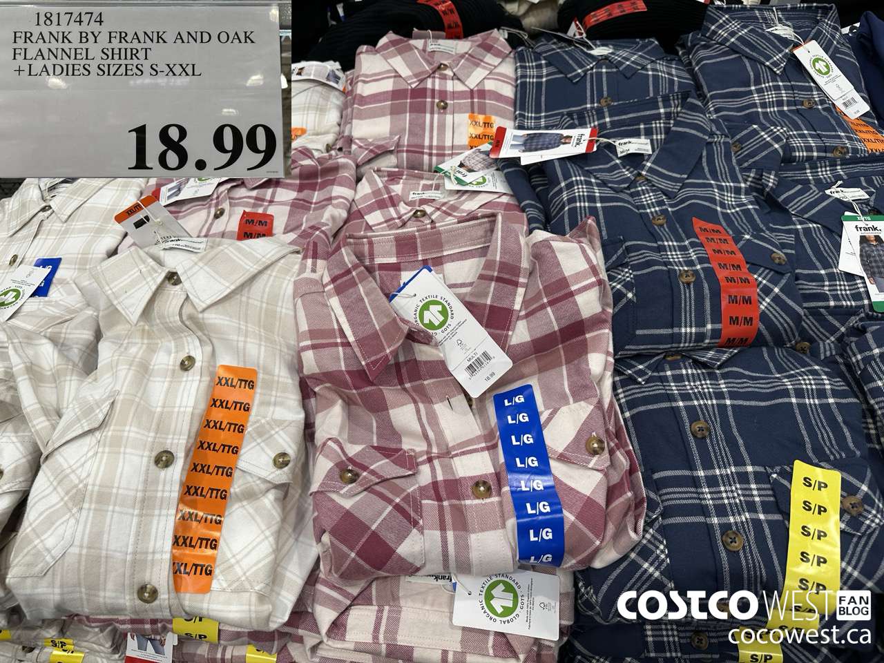 1817474 FRANK BY FRANK AND OAK FLANNEL SHIRT LADIES SIZES S-XXL $18.99