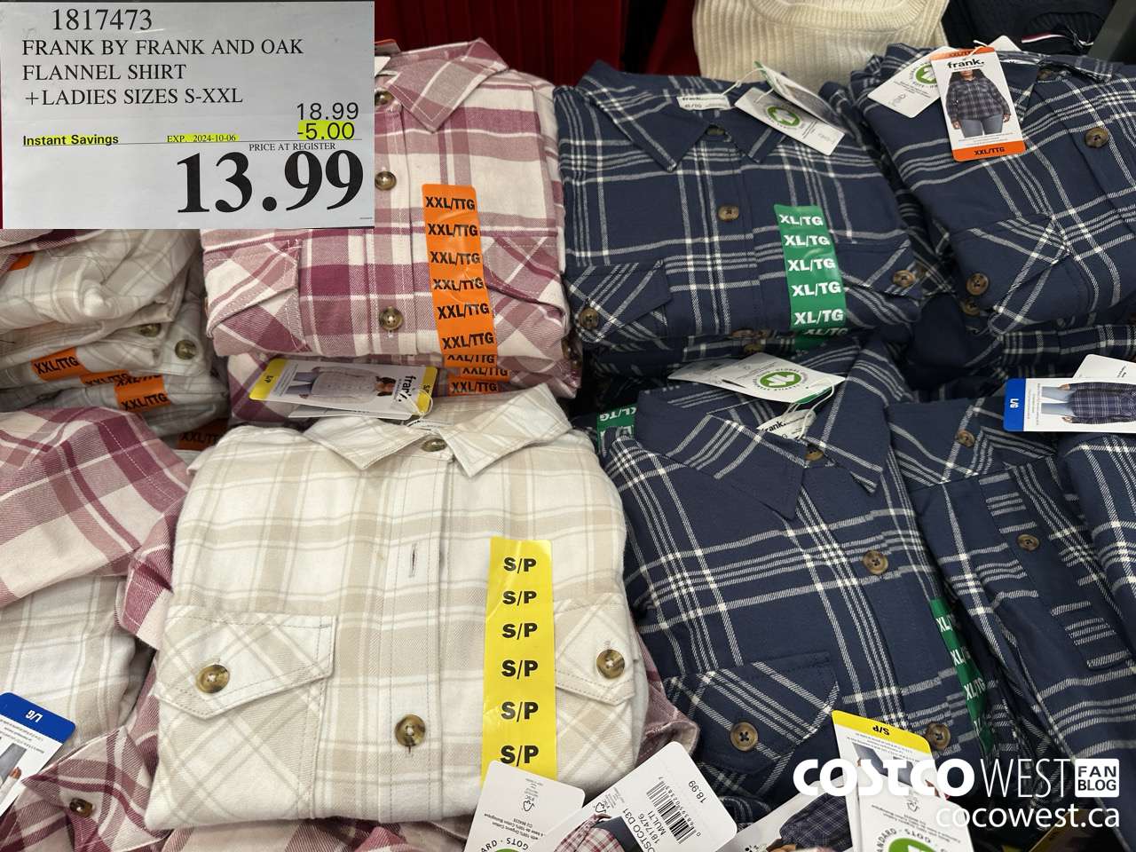1817473 FRANK BY FRANK AND OAK FLANNEL SHIRT LADIES SIZES S-XXL ($5.00 INSTANT SAVINGS EXPIRES ON 2024-10-06) $13.99