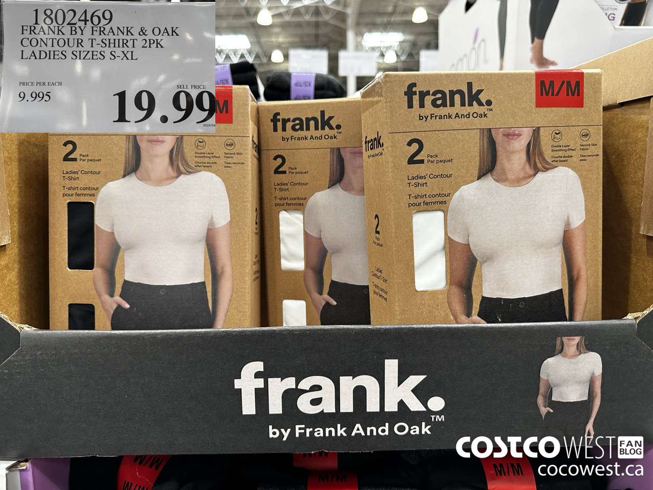 1802469 FRANK BY FRANK & OAK CONTOUR T-SHIRT 2PK LADIES SIZES S-XL $19.99