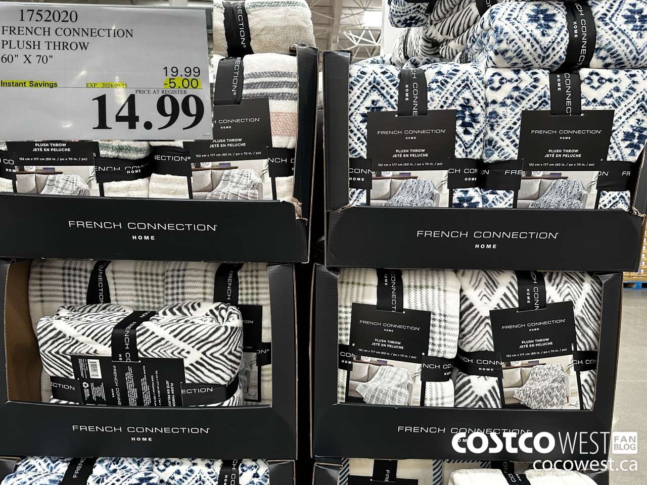 1752020 FRENCH CONNECTION PLUSH THROW 60