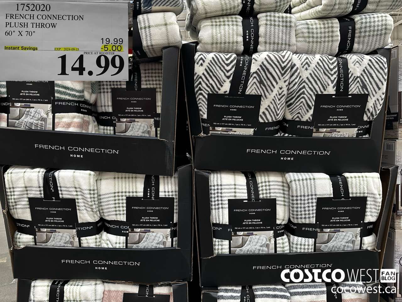 1752020 FRENCH CONNECTION PLUSH THROW 60