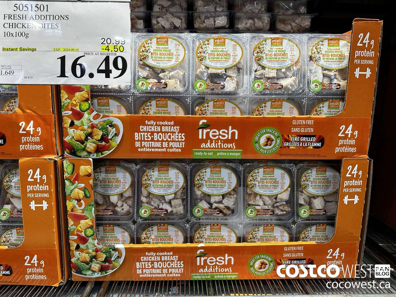 5051501 FRESH ADDITIONS CHICKEN BITES 10X100G ($4.50 INSTANT SAVINGS EXPIRES ON 2024-09-15) $16.49