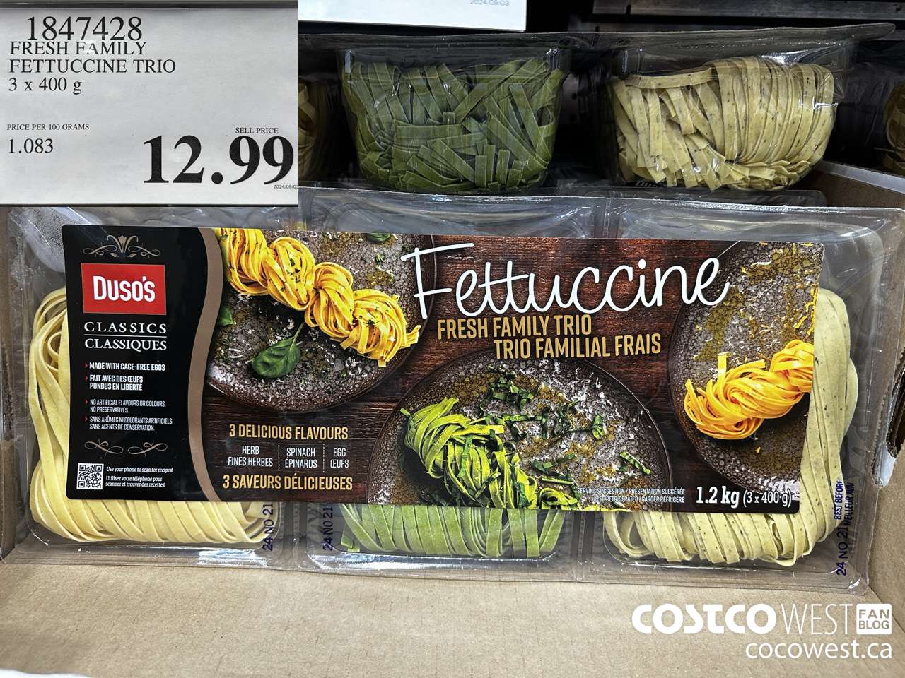 1847428 FRESH FAMILY FETTUCCINE TRIO 3 X 400G $12.99