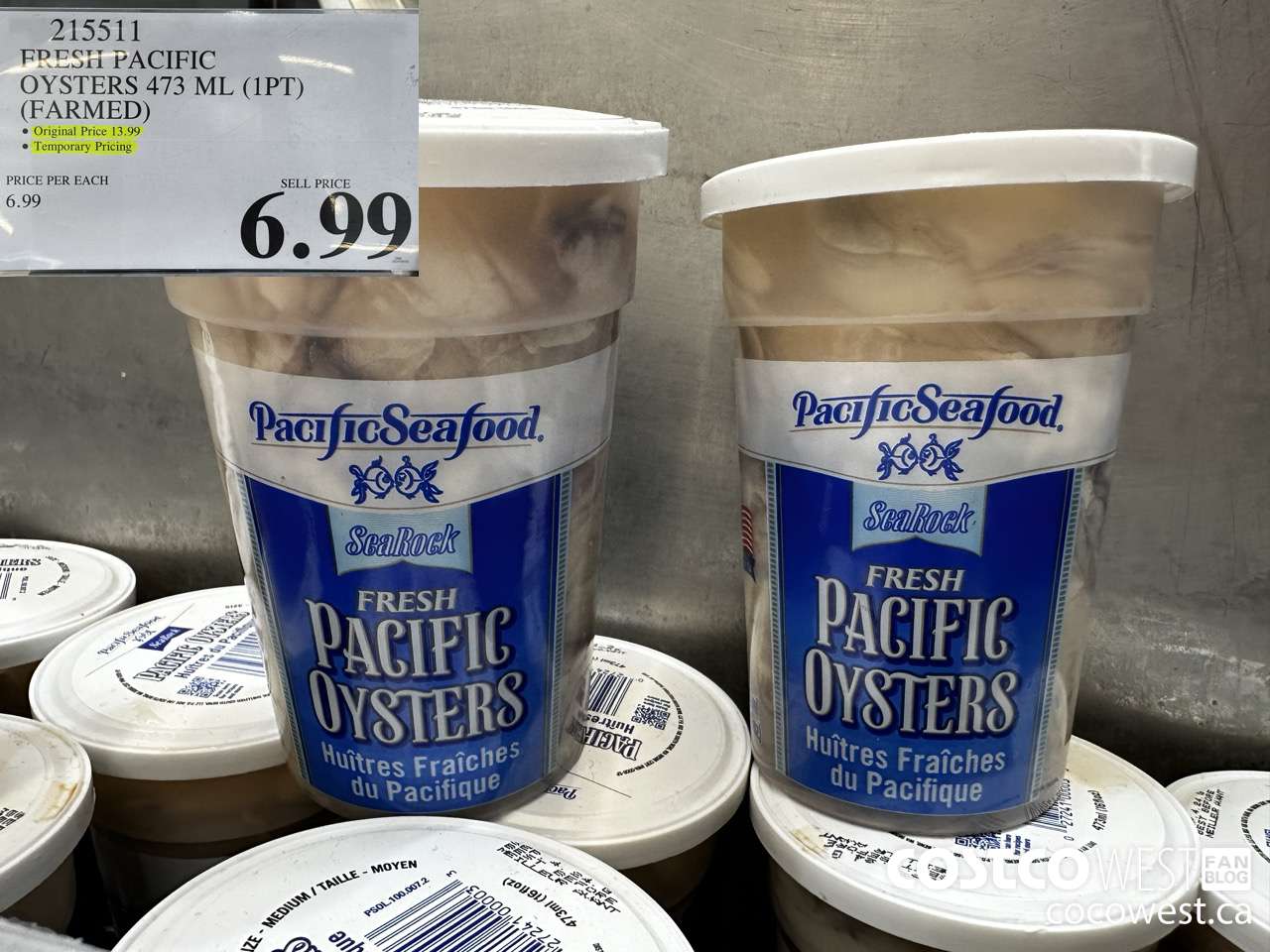 215511 FRESH PACIFIC OYSTERS 473 ML (FARMED) ($7.00 INSTANT SAVINGS) $6.99