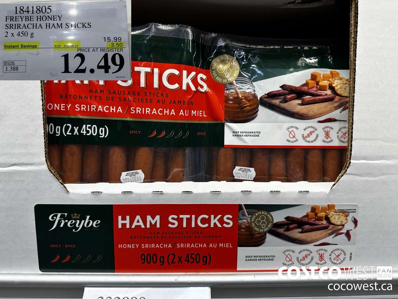 1841805 FREYBE HONEY SIRACHA HAM STICKS ($3.50 INSTANT SAVINGS EXPIRES ON 2024-09-29) $12.49