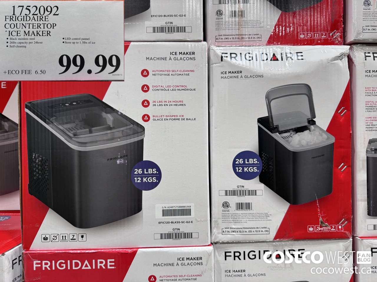 1752092 FRIGIDAIRE COUNTERTOP ICE MAKER $99.99