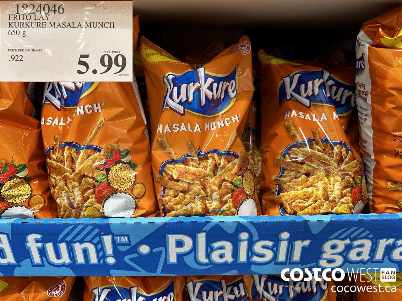 1824046 FRITO LAY KURKURE MASALA MUNCH 650G $5.99