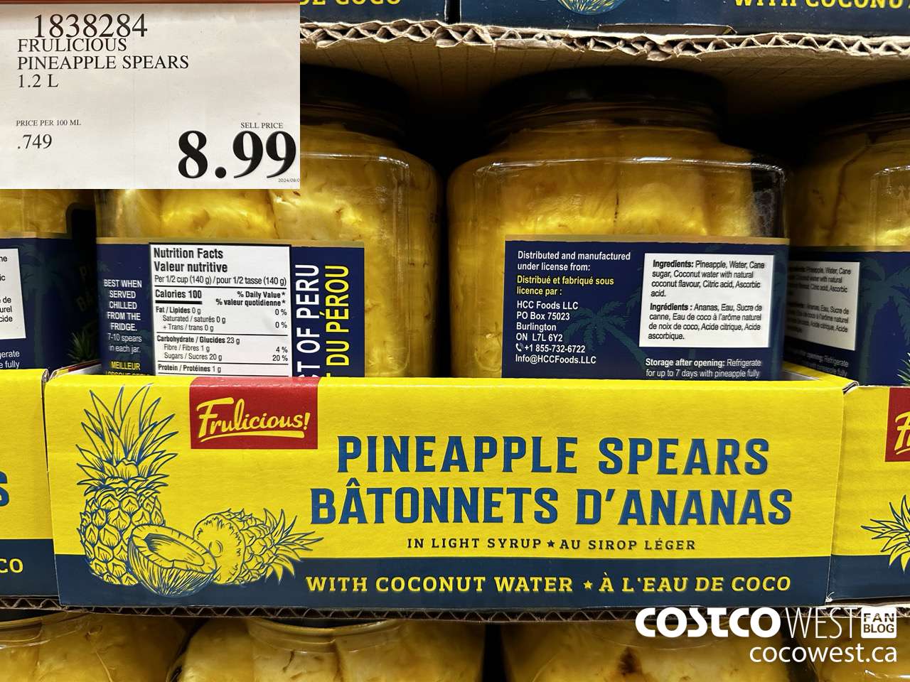 1838274 FRULICIOUS PINEAPPLE SPEARS 1.2L $8.99