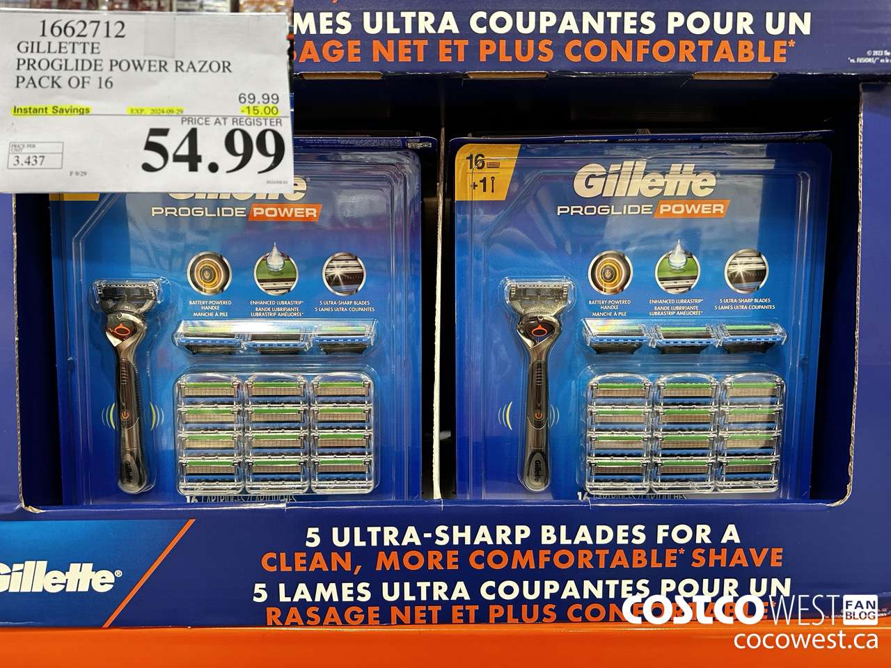 1662712 FUSION PROGLIDE POWER WITH HANDLE PACK OF 16 ($15.00 INSTANT SAVINGS EXPIRES ON 2024-09-29) $54.99