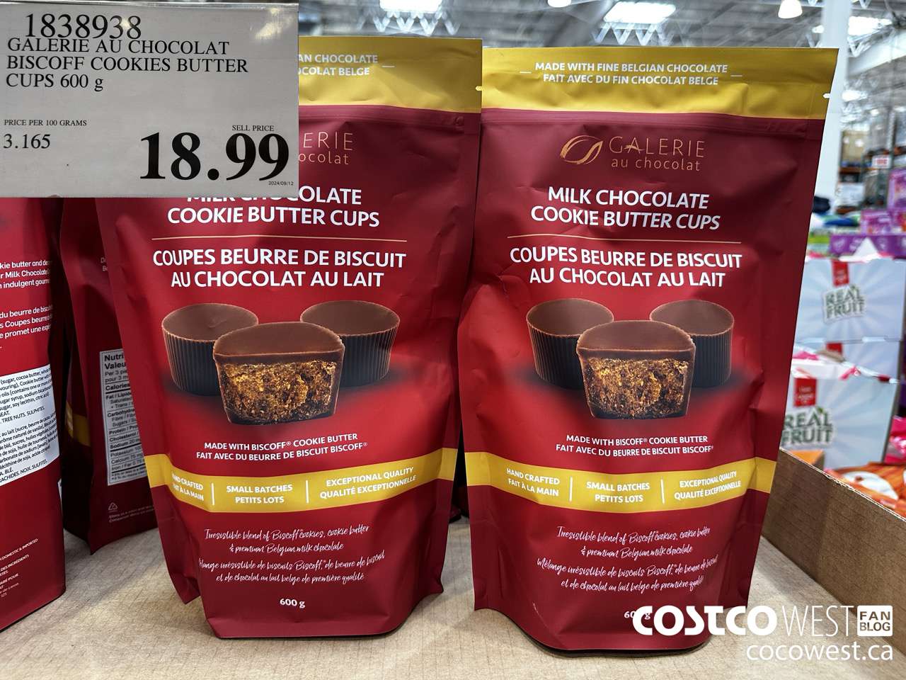1838938 GALERIE AU CHOCOLAT BISCOFF COOKIES BUTTER CUPS 600G $18.99