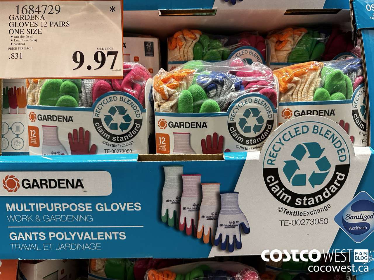 1684729 GARDENA GLOVES PACK OF 12 ONE SIZE $9.97