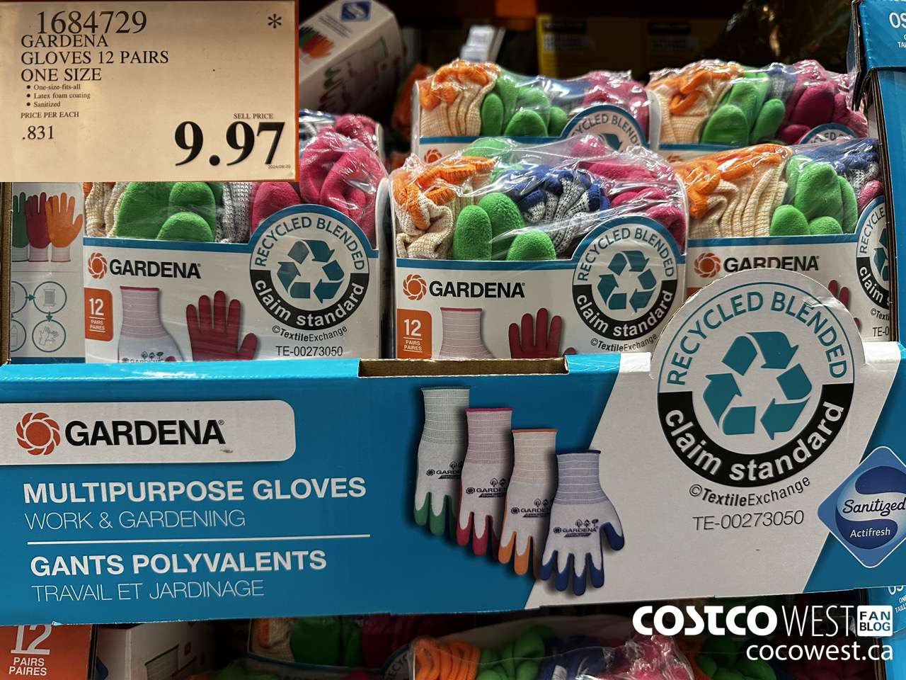 1684729 GARDENA GLOVES PACK OF 12 ONE SIZE $9.97