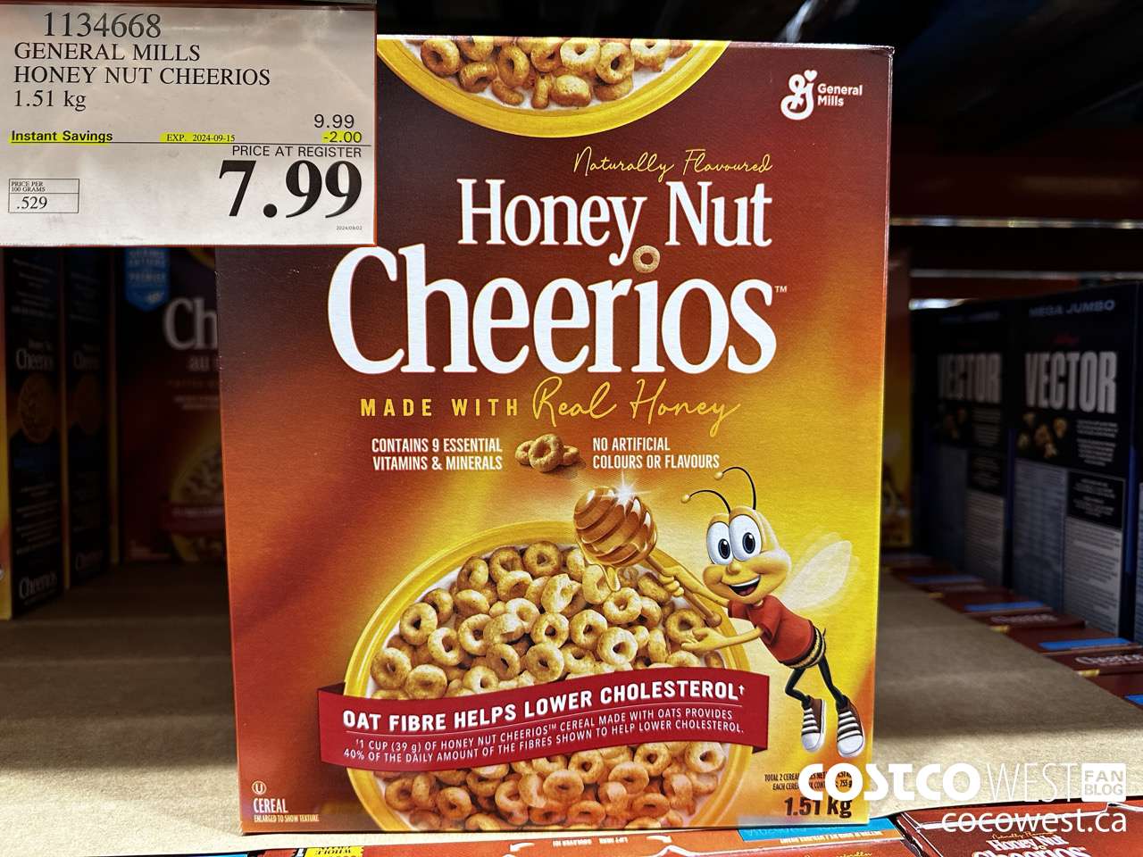 1134668 GENERAL MILLS HONEY NUT CHEERIOS 1.51 kg ($2.00 INSTANT SAVINGS EXPIRES ON 2024-09-15) $7.99