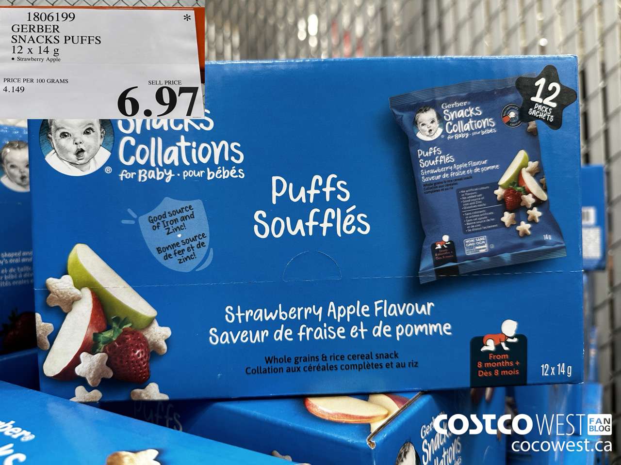 1806199 GERBER SNACK PUFFS 12 X 14G $6.97