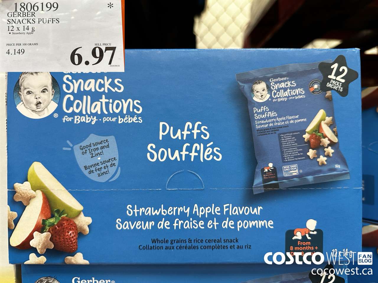 1806199 GERBER SNACK PUFFS 12 X 14G $6.97