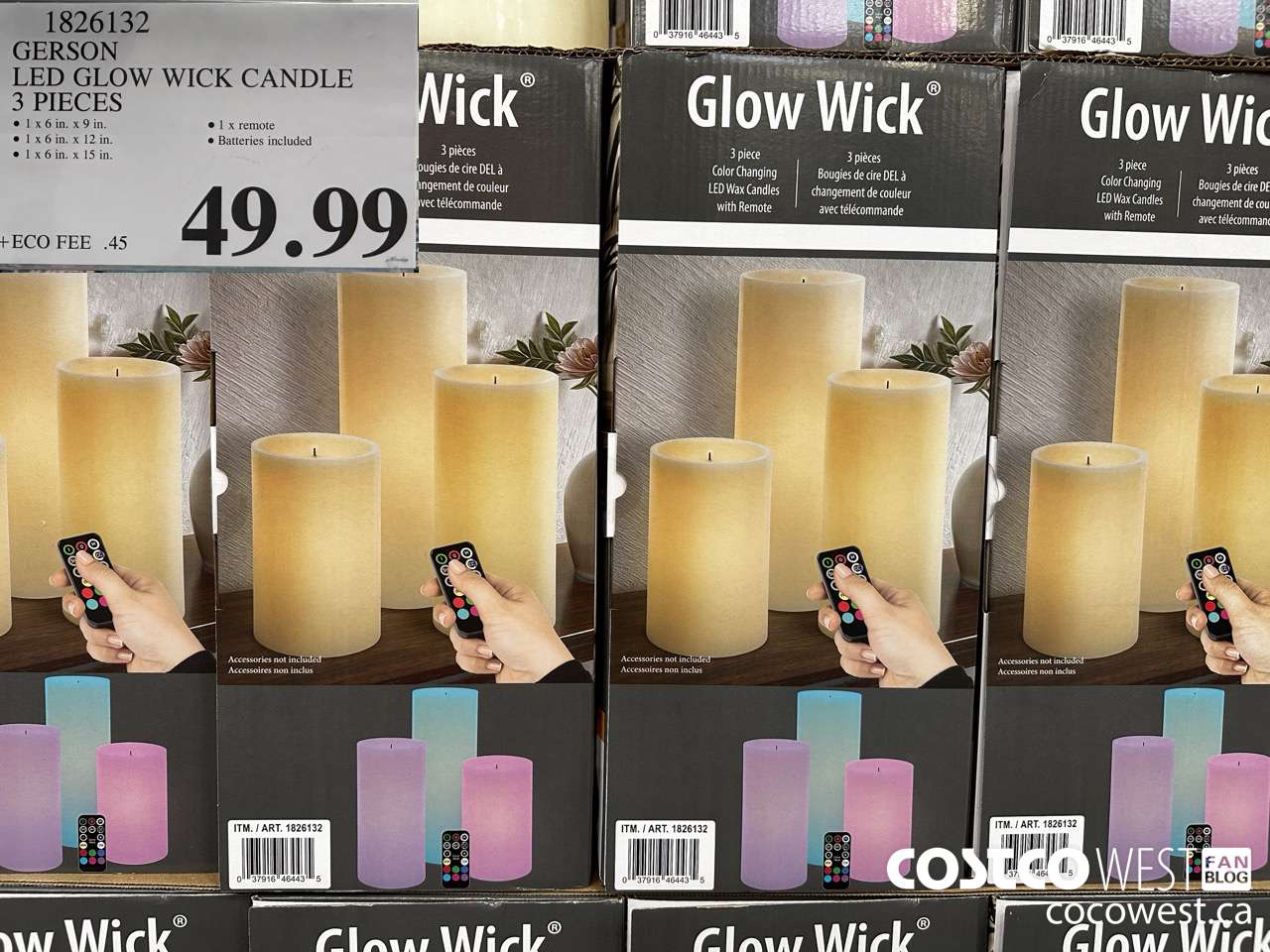 1826132 GERSON LED GLOW WICK CANDLE 3 PIECES $49.99