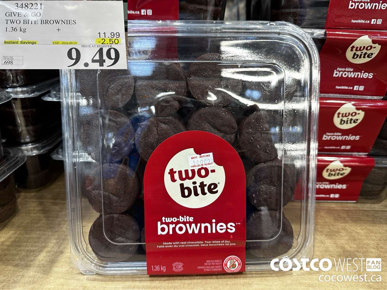 348221 GIVE & GO TWO BITE BROWNIES PACK OF 48 1.36 KG ($2.50 INSTANT SAVINGS EXPIRES ON 2024-09-15) $9.49