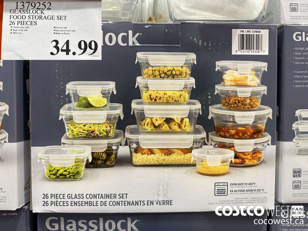 1379252 GLASSLOCK FOOD STORAGE SET 26 PIECES $34.99