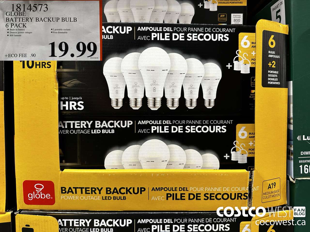 1814573 GLOBE BATTERY BACKUP BULB 6 PACK $19.99