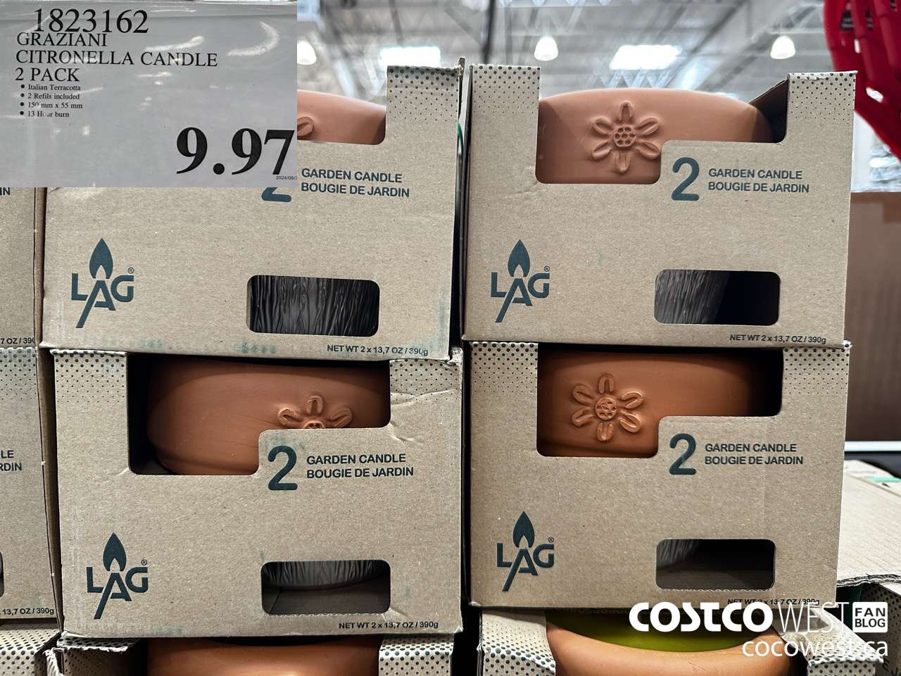 1823162 GRAZIANI CITRONELLA CANDLE 2 PACK $9.97