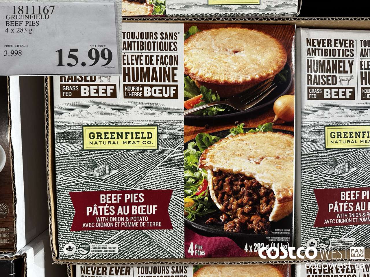 1811167 GREENFIELD BEEF PIES 4 X 283 G $15.99