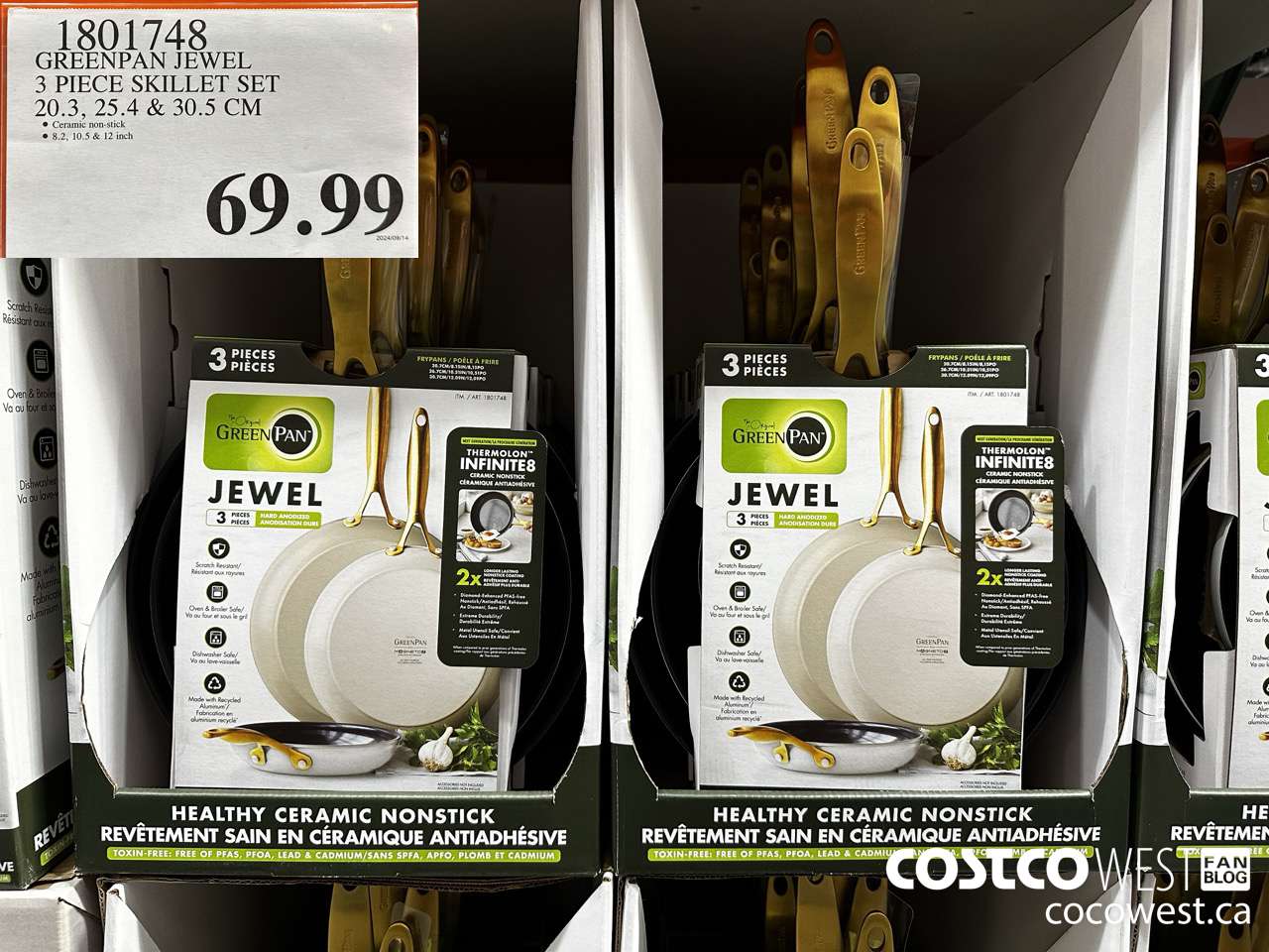 1801748 GREENPAN JEWEL 3 PIECE SKILLET SET 20.3, 25.4 & 30.5 CM $69.99