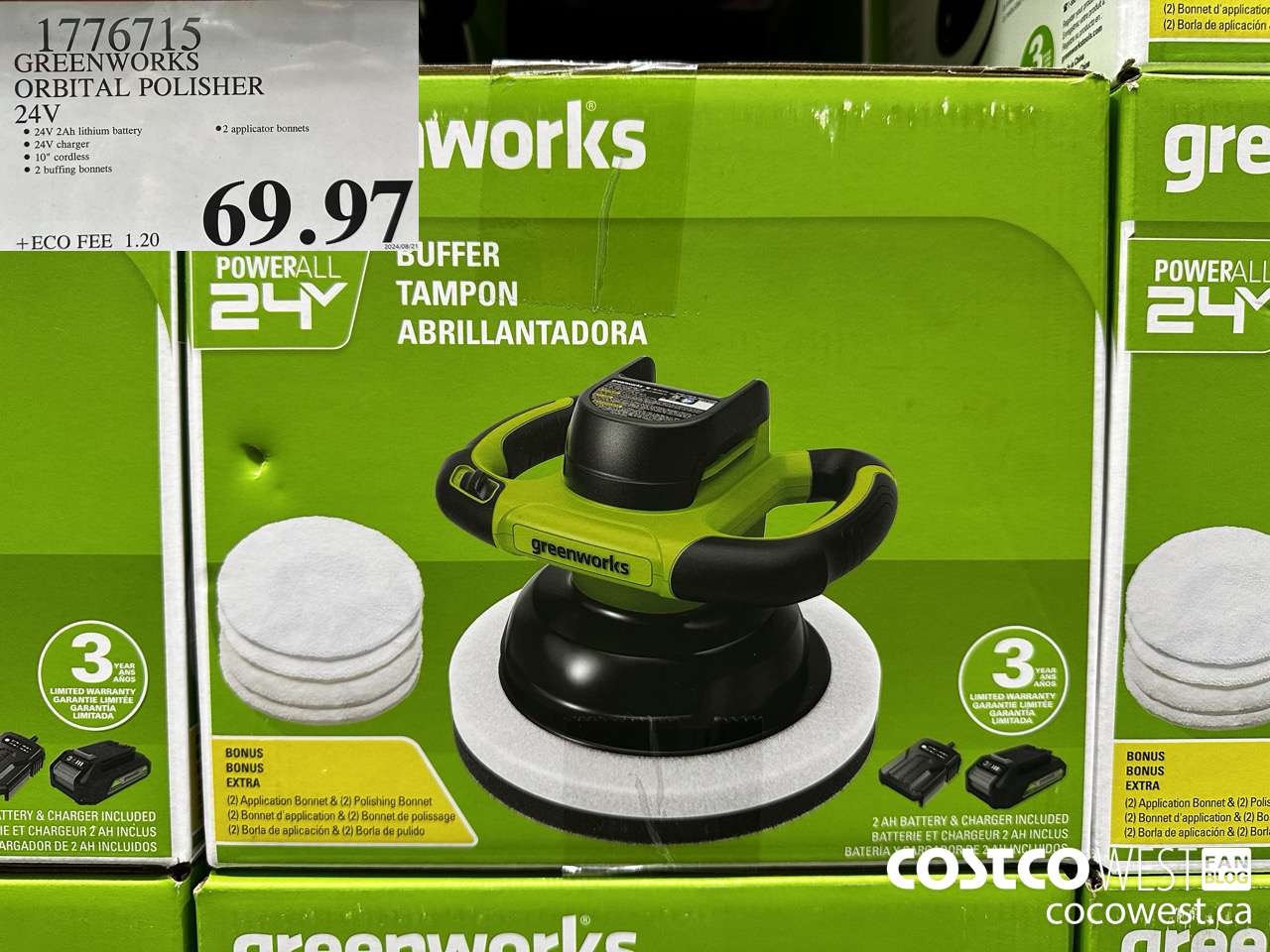 1776715 GREENWORKS ORBITAL POLISHER 24V $69.97