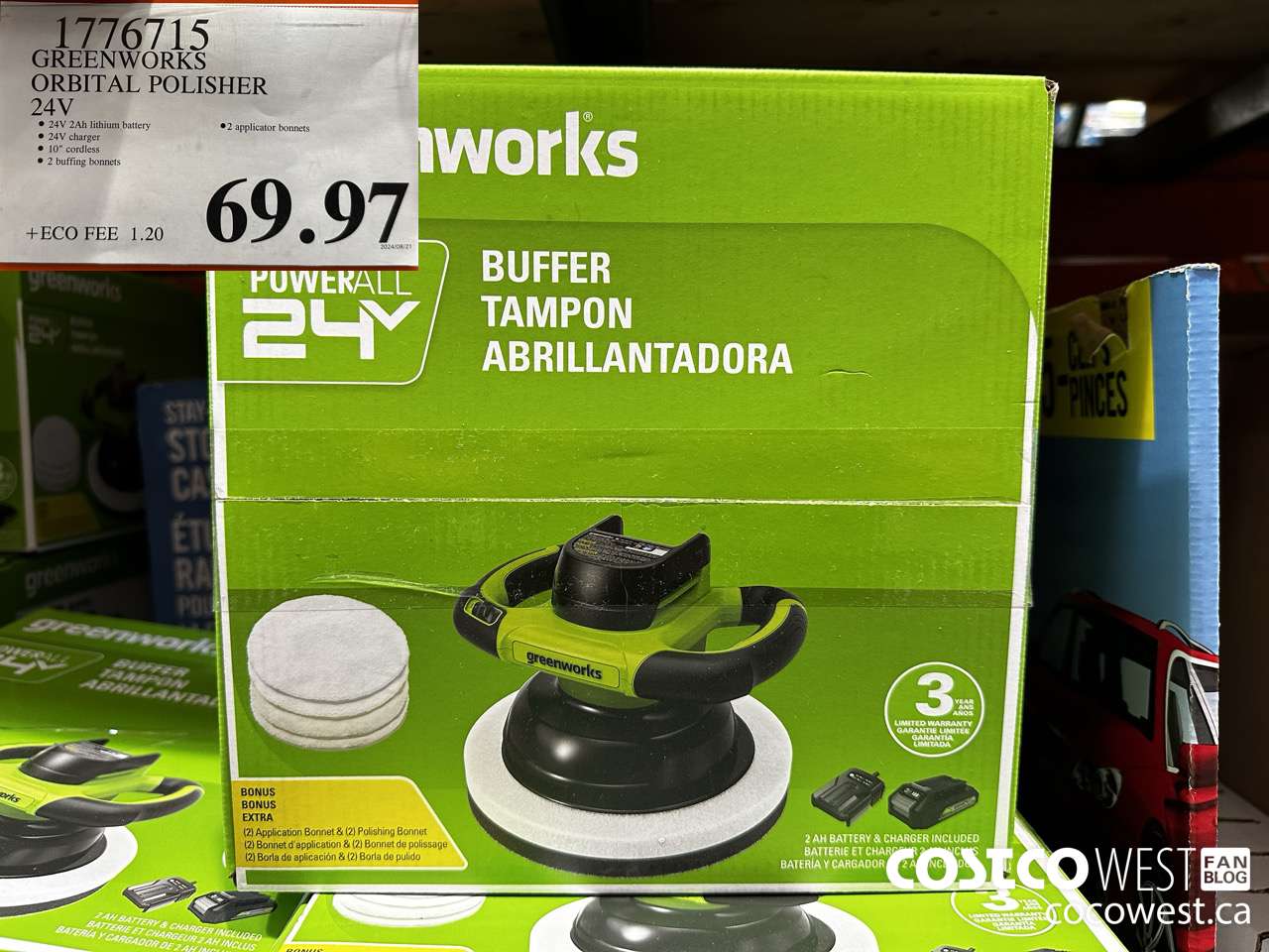 1776715 GREENWORKS ORBITAL POLISHER 24V $69.97