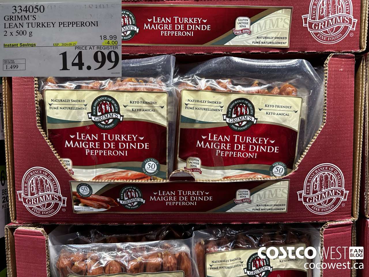 334050 GRIMM'S YOURS NATURALLY TURKEY PEPPERONI 1 kg ($4.00 INSTANT SAVINGS EXPIRES ON 2024-09-15) $14.99