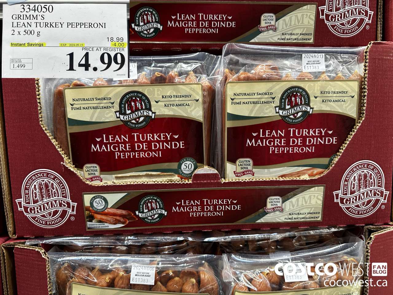 334050 GRIMM'S YOURS NATURALLY TURKEY PEPPERONI 1 kg ($4.00 INSTANT SAVINGS EXPIRES ON 2024-09-15) $14.99