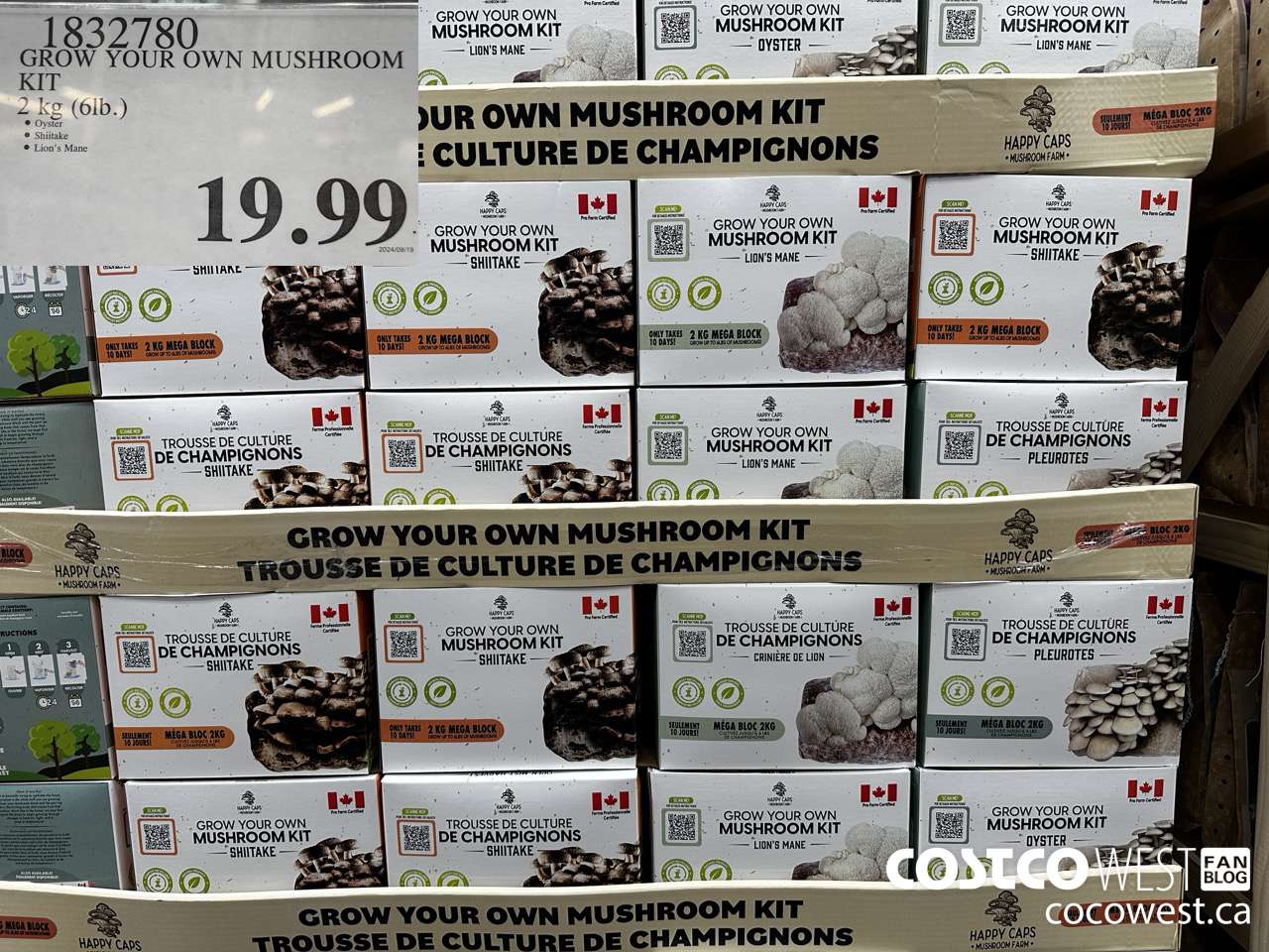 1832780 GROW YOUR OWN MUSHROOM KIT 2 KG (6LB) $19.99