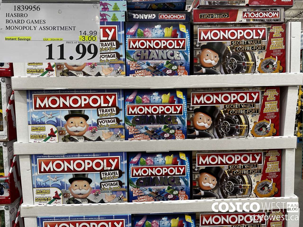 1839956 HASBRO BOARD GAMES MONOPOLY ASSORTMENT ($3.00 INSTANT SAVINGS EXPIRES ON 2024-09-29) $11.99