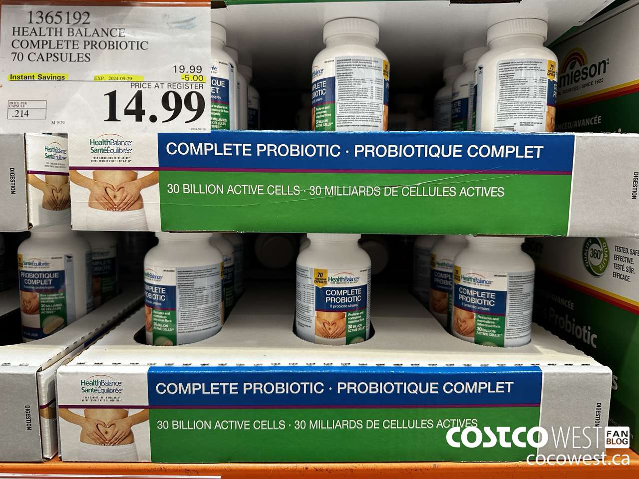 1365192 HEALTH BALANCE COMPLETE PROBIOTIC 70 CAPSULES ($5.00 INSTANT SAVINGS EXPIRES ON 2024-09-29) $14.99
