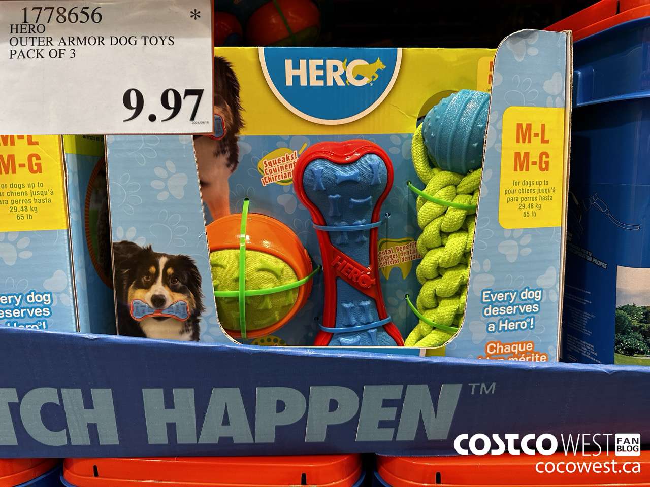 1778656 HERO OUTER ARMOR DOG TOYS PACK OF 3 $9.97