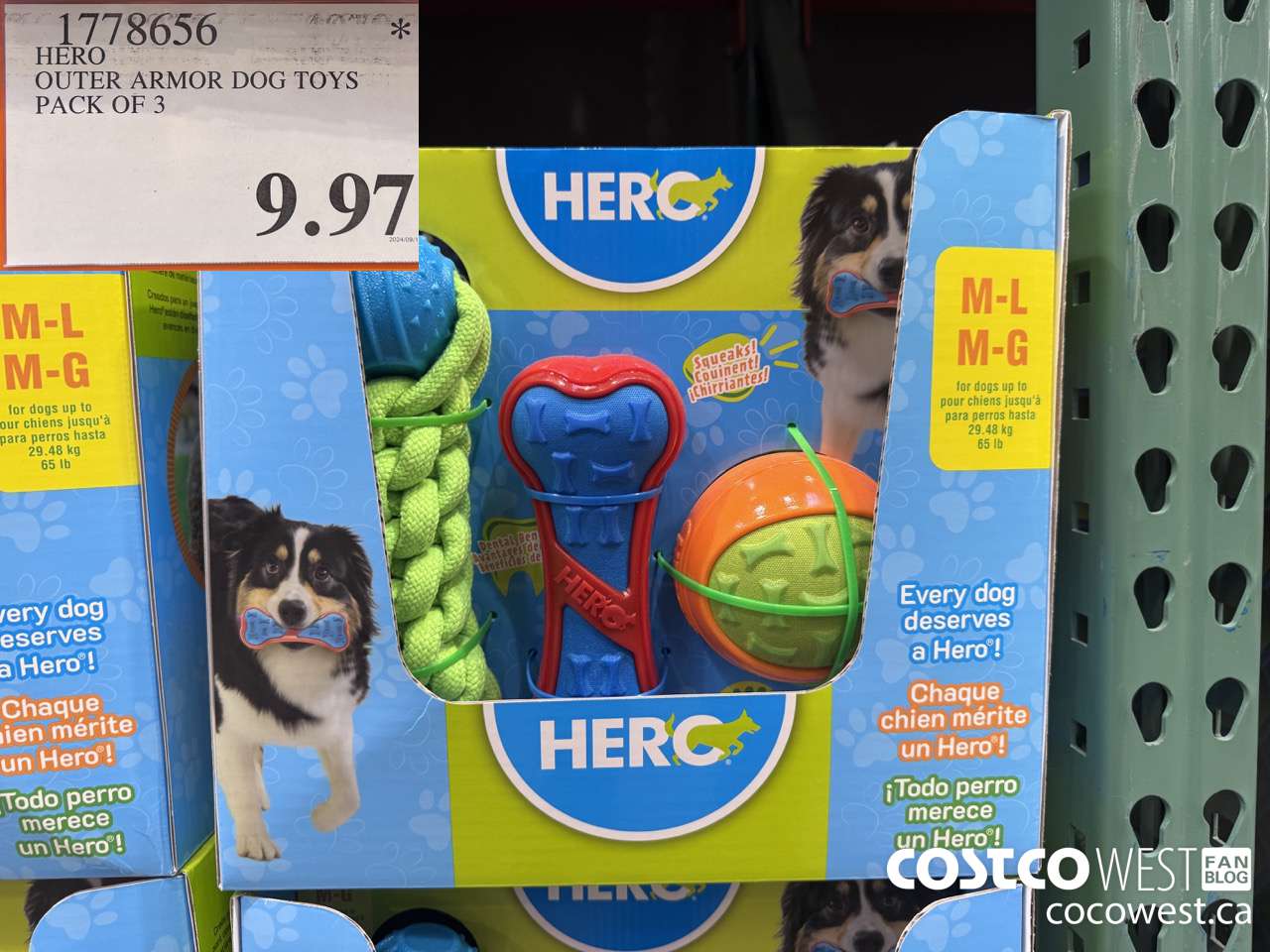 1778656 HERO OUTER ARMOR DOG TOYS PACK OF 3 $9.97