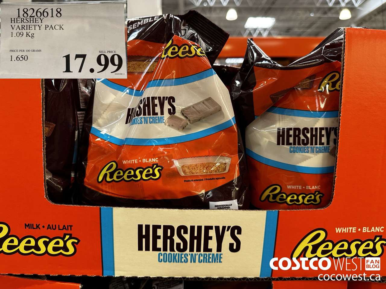 1826618 HERSHEY VARIETY PACK 1.09KG $17.99