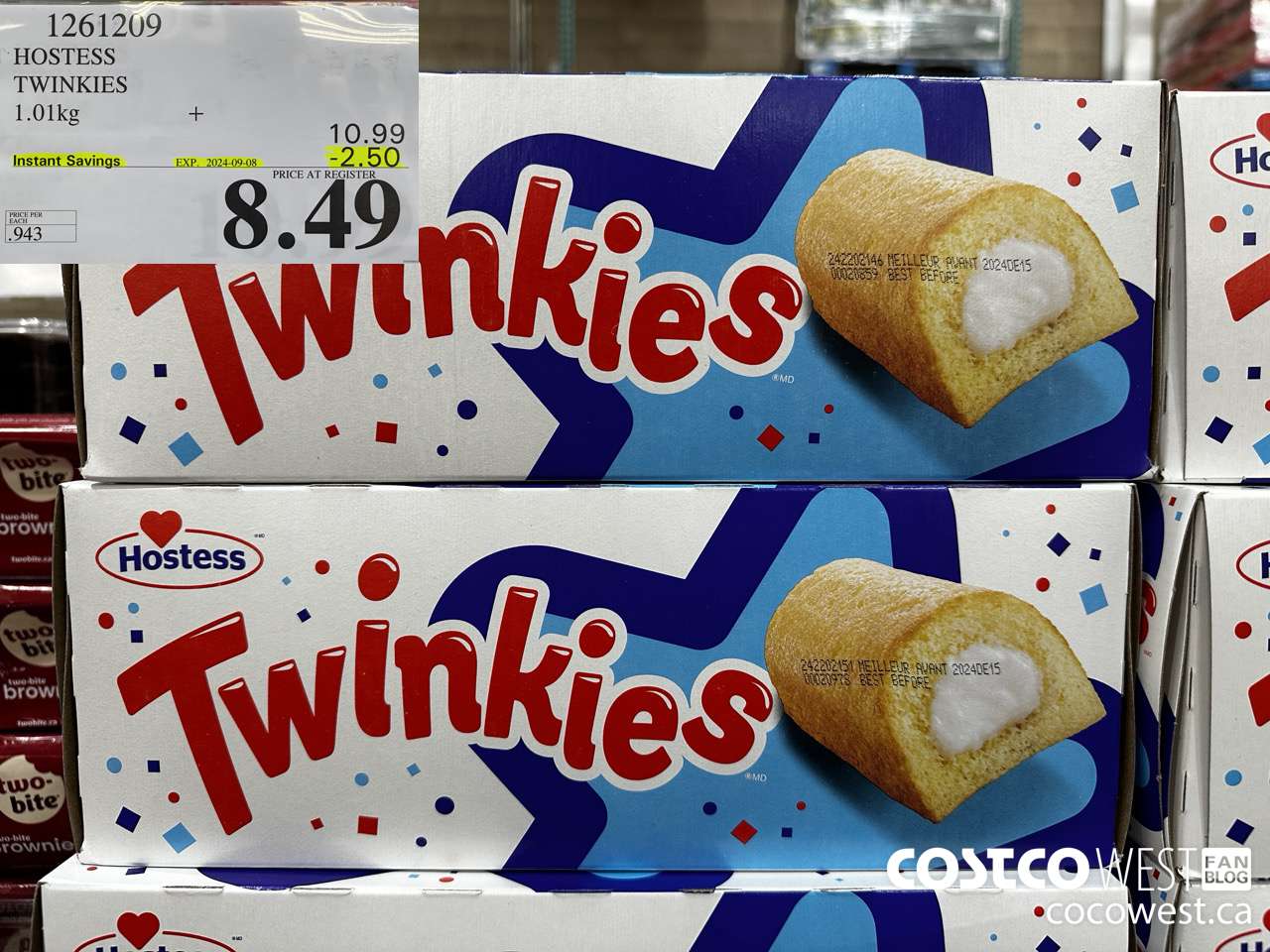 1261209 HOSTESS TWINKIES 1.01KG ($2.50 INSTANT SAVINGS EXPIRES ON 2024-09-08) $8.49