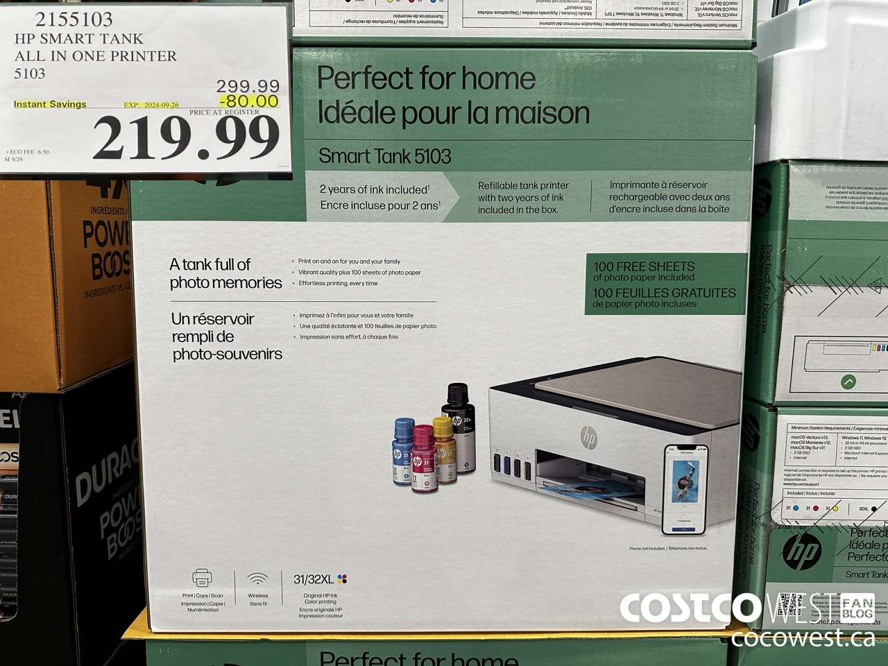 2155103 HP SMART TANK ALL IN ONE PRINTER 5103 ($80.00 INSTANT SAVINGS EXPIRES ON 2024-09-26) $219.99