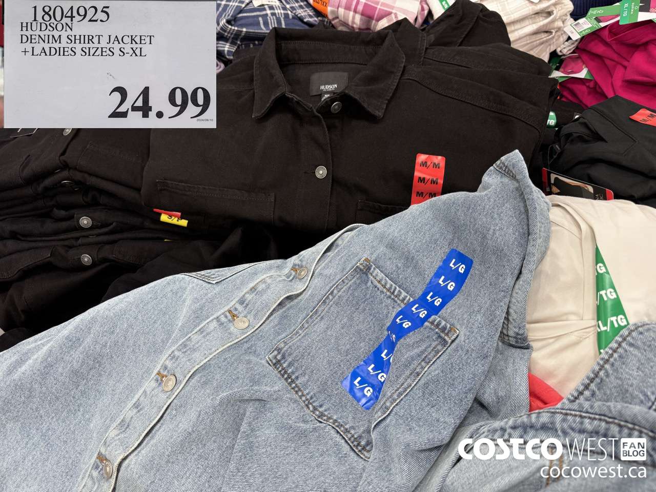 1804925 HUDSON DENIM SHIRT JACKET LADIES SIZES S-XL $24.99