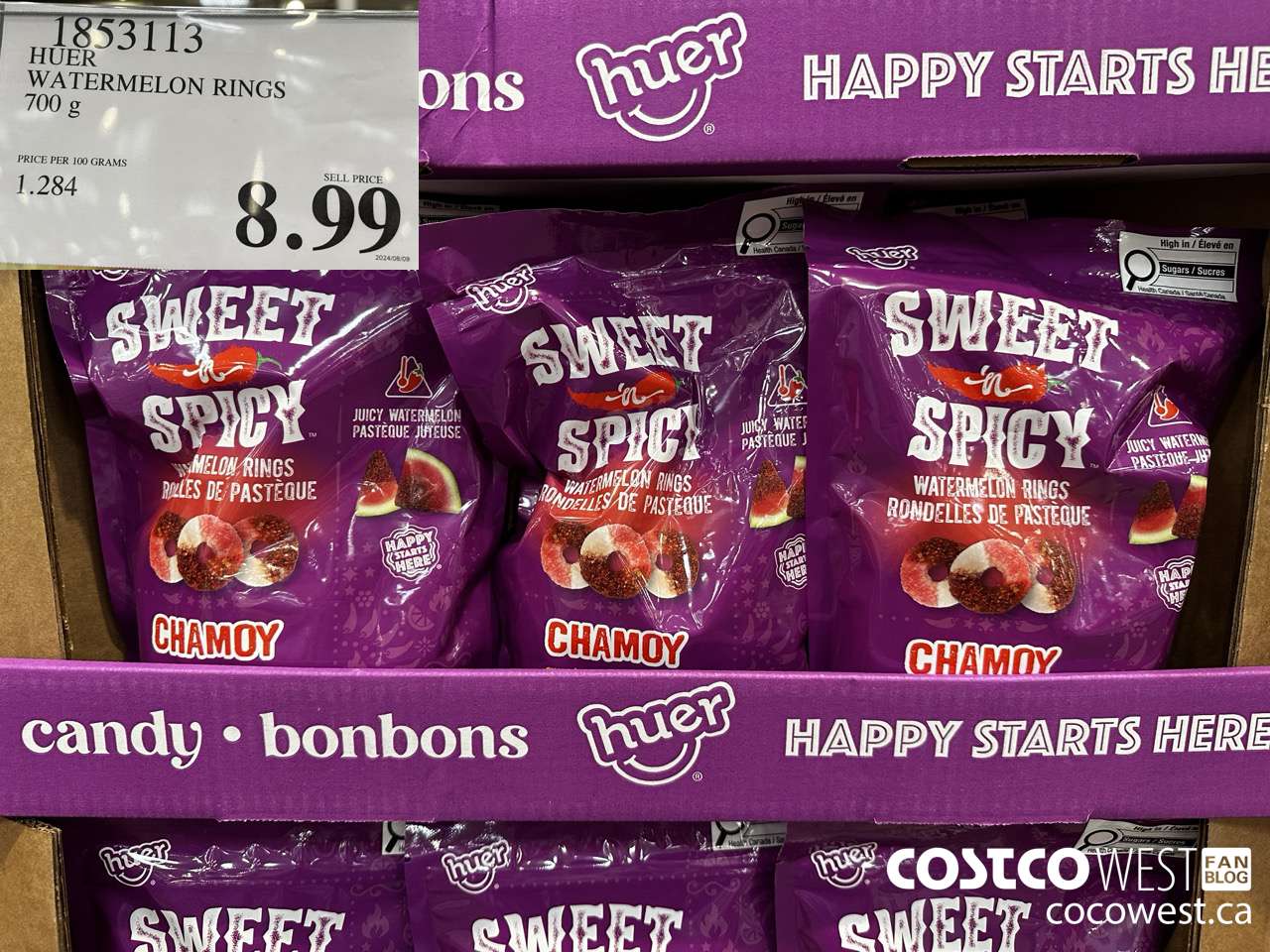 1853113 HUER WATERMELON RINGS 700G $8.99