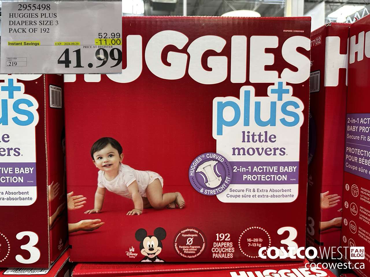 2955498 HUGGIES LITTLE MOVERS DIAPERS SIZE 3 PACK OF 192 ($11.00 INSTANT SAVINGS EXPIRES ON 2024-09-29) $41.99