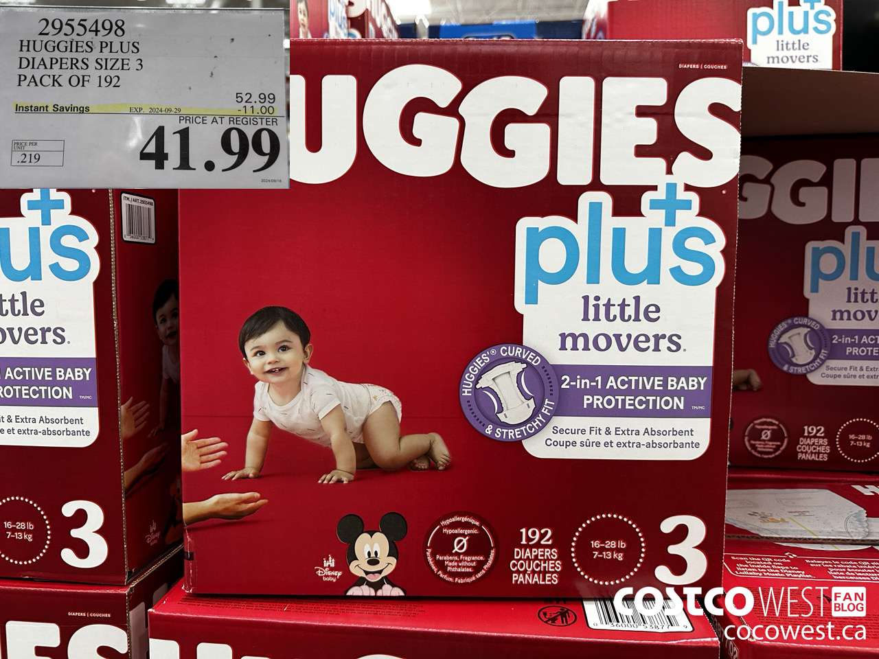 2955498 HUGGIES LITTLE MOVERS DIAPERS SIZE 3 PACK OF 192 ($11.00 INSTANT SAVINGS EXPIRES ON 2024-09-29) $41.99