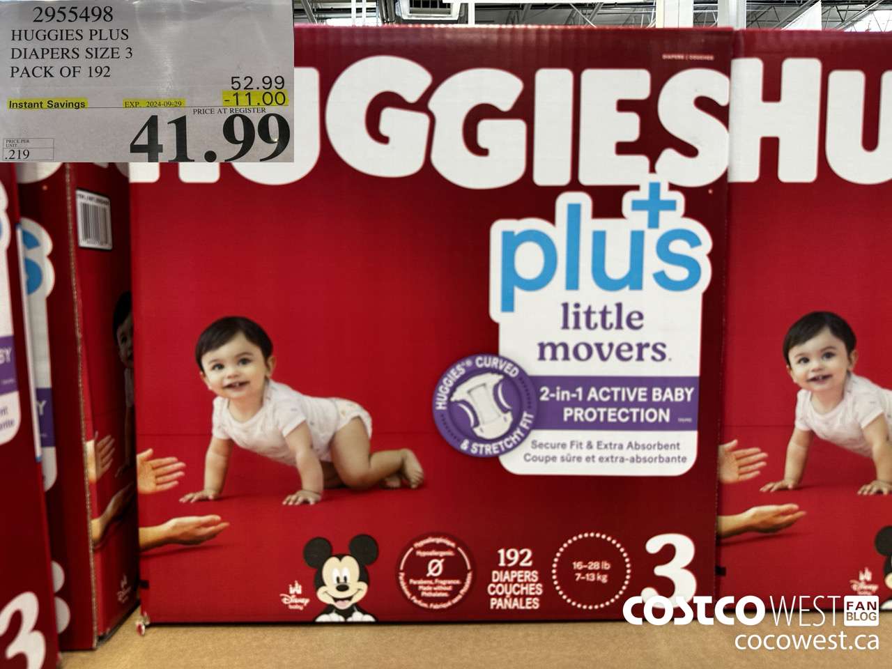 2955498 HUGGIES LITTLE MOVERS DIAPERS SIZE 3 PACK OF 192 ($11.00 INSTANT SAVINGS EXPIRES ON 2024-09-29) $41.99