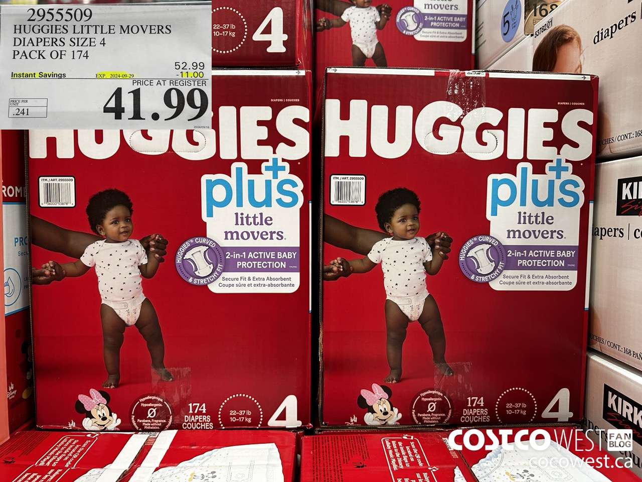 2955509 HUGGIES LITTLE MOVERS DIAPERS SIZE 4 PACK OF 174 ($11.00 INSTANT SAVINGS EXPIRES ON 2024-09-29) $41.99