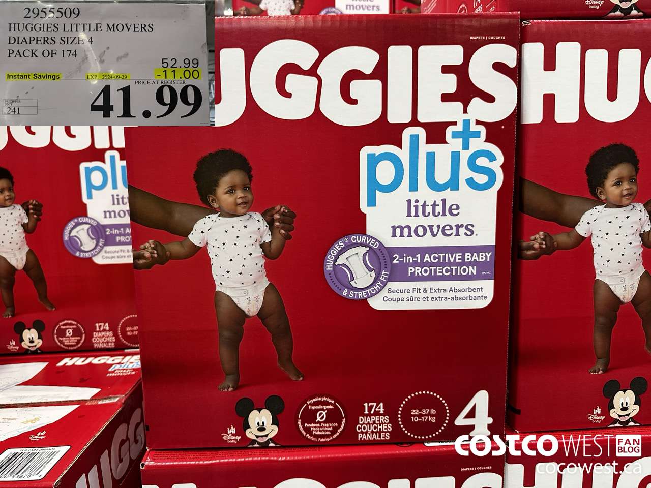 2955509 HUGGIES LITTLE MOVERS DIAPERS SIZE 4 PACK OF 174 ($11.00 INSTANT SAVINGS EXPIRES ON 2024-09-29) $41.99