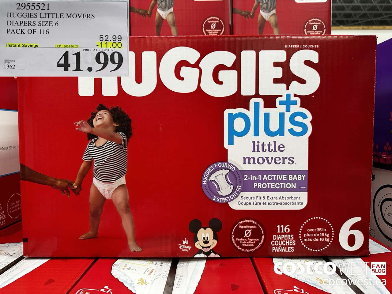 2955521 HUGGIES LITTLE MOVERS DIAPERS SIZE 6 PACK OF 116 ($11.00 INSTANT SAVINGS EXPIRES ON 2024-09-29) $41.99