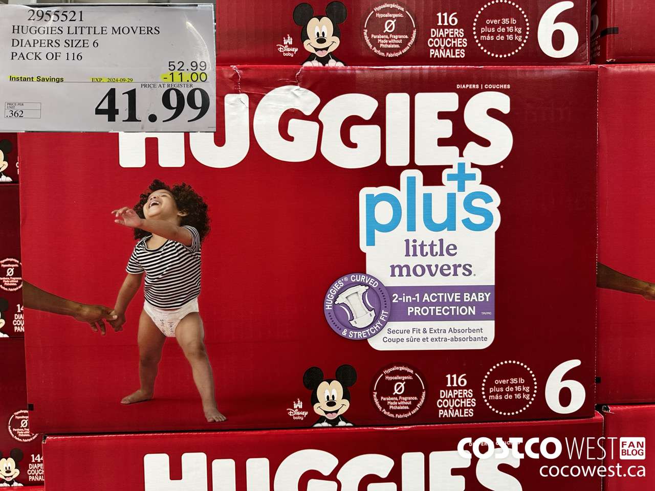 2955521 HUGGIES LITTLE MOVERS DIAPERS SIZE 6 PACK OF 116 ($11.00 INSTANT SAVINGS EXPIRES ON 2024-09-29) $41.99