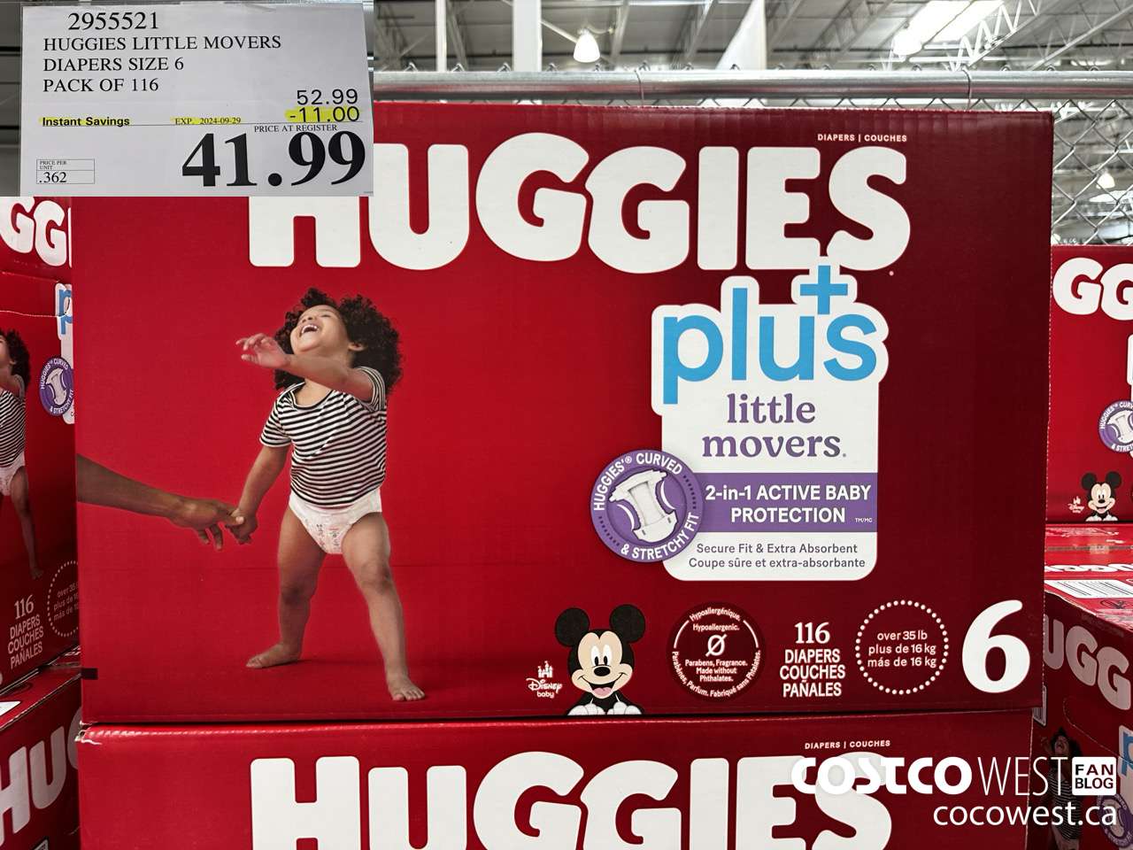 2955521 HUGGIES LITTLE MOVERS DIAPERS SIZE 6 PACK OF 116 ($11.00 INSTANT SAVINGS EXPIRES ON 2024-09-29) $41.99
